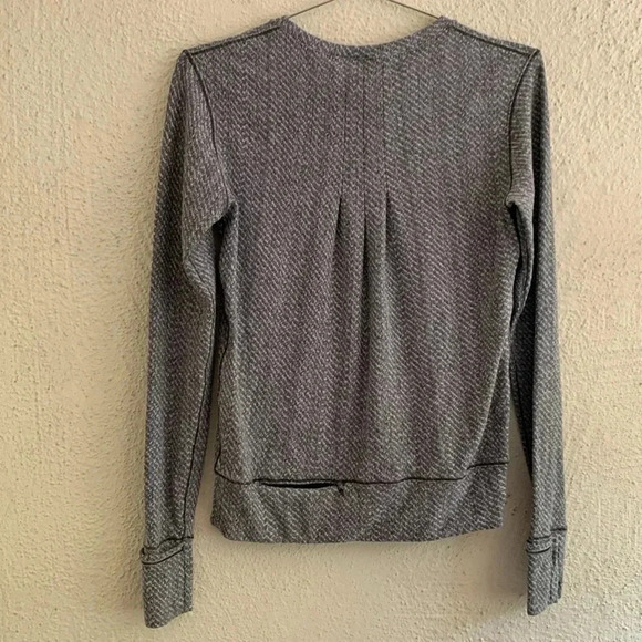 Lululemon Rush Hour Long Sleeve Hazy Heather Heathered White Heathered Black Sz4 - Picture 6 of 9